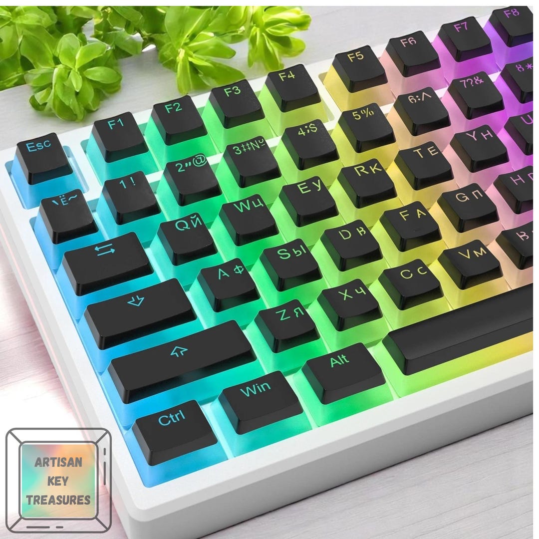 Translucent Pudding Keycaps Russian Pudding Translucent PBT Keycaps – OEM Profile, 117/134 Keys for ...