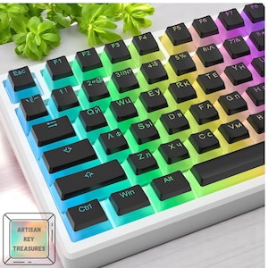 Russian Pudding Translucent PBT Keycaps – OEM Profile, 117/134 Keys for 84/87/96/98/104-Key Mechanical Gaming Keyboards, PBT Keycaps Set