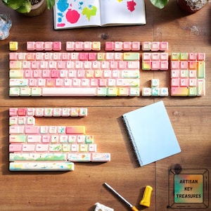 Pink Keycaps Full Set, 142 Keys PBT Keycap Set Custom Keycap Set for Gateron MX Mechanical Gaming Keyboard Cute Keycap Set Pretty Keycap Set