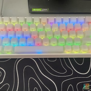 Transparent English Korean Keycap Set: OEM Profile, Cherry MX Compatible