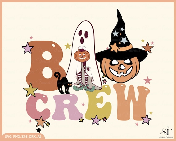 The Boo Crew SVG & Png, Halloween Svg, Ghost Svg, Ghost Shirt Svg, Spooky Svg, Pumpkin Svg, Spider Web Svg, Fall Vibes SVG, Digital Download
