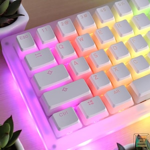 129 Keys Pudding Keycap Set PBT Double Shot Keycap For Mx Switch Mechanical Keyboard ISO/Ansi Layout RGB backlit Keycaps, Full Keycap Set