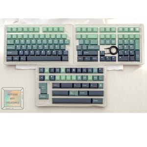 ボタニカルガーデンキーキャップセット：146個のグラデーショングリーンPBTチェリープロファイルキーキャップ