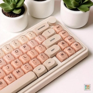 Pink Jelly Keycaps: 132-Key Double Shot PBT Set for MX Keyboards