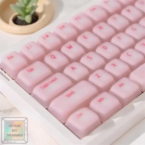 Soft Silicone Keycaps, Jelly Pudding Keycaps Cherry Profile Keycap Set ABS 113 Keys Matte Transparent Shine Through for Mechanical Keyboard