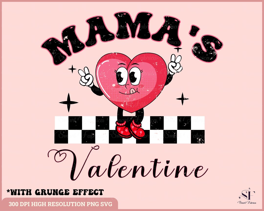 Mamas Valentine Svg, Valentine Heart Svg, Valentines Day Svg, Groovy ...