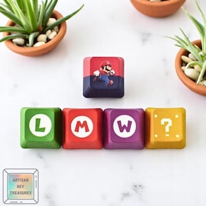 Custom 5Pcs/Set Super Mario Keycaps Artisan Multicolor Mechanical Keyboard Key cap custom gift for gamer PBT Gaming Keycaps