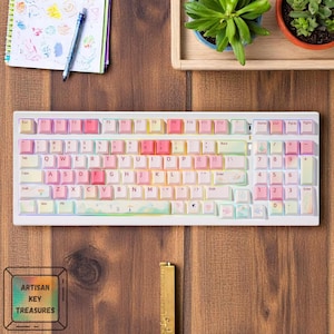 Pink Keycaps Full Set, 142 Keys PBT Keycap Set Custom Keycap Set for Gateron MX Mechanical Gaming Keyboard Cute Keycap Set Pretty Keycap Set