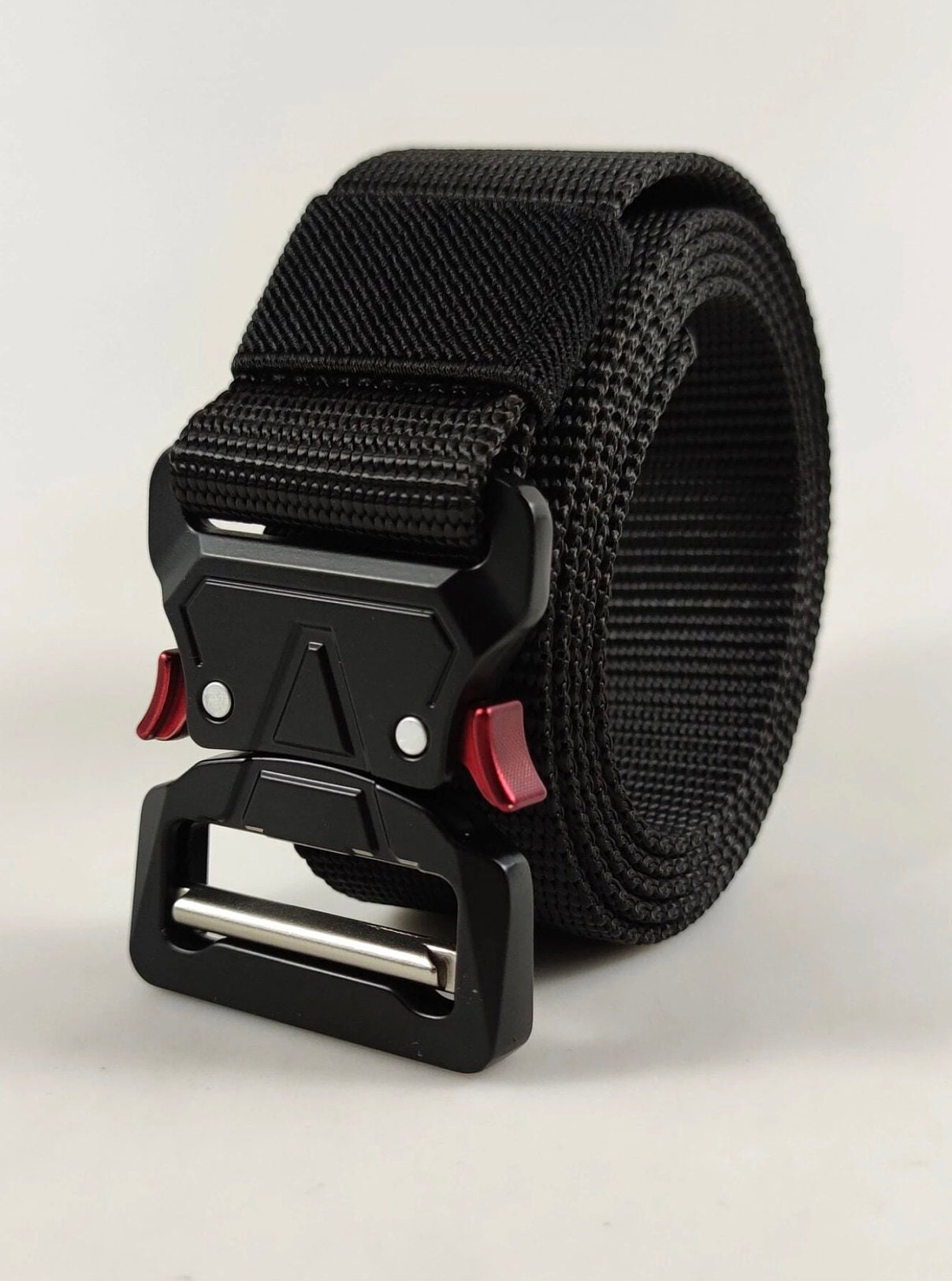Black Tactical Belt Quick Release Outdoor Military Airsoft Etsy
