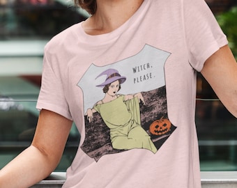 Vintage Halloween Tee, Witch Please Graphic Shirt