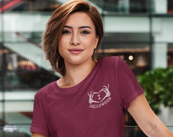 Funny Skeleton Heart Hands Halloween Tee - Spooky Season Shirt