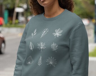 Fall Leaves Sweatshirt, Autumn Apparel, Unisex Crewneck