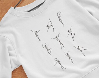 Skeleton Ballerina Halloween Sweatshirt, Ballet Gift, Plus Size