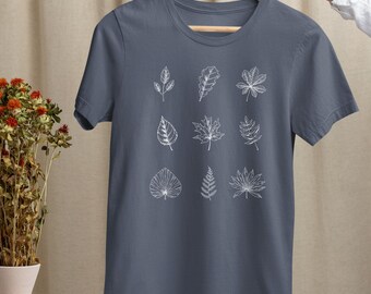 Fall Leaves Graphic T-Shirt, Minimalist Autumn Tee