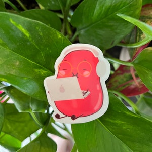 laptop bean | cute vinyl sticker