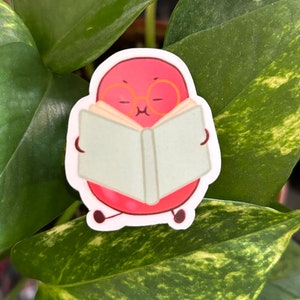 reading bean | cute vinyl sticker