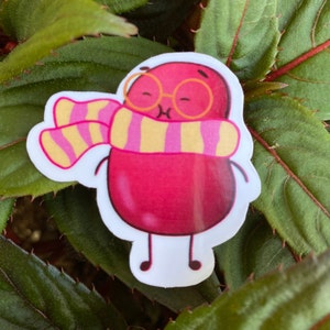 red bean sticker | cute vinyl sticker