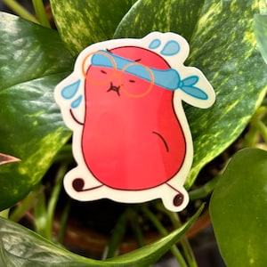 running bean | cute vinyl sticker