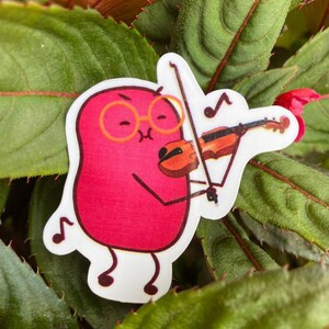 violinist bean | cute vinyl sticker