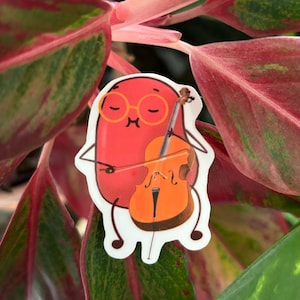 cellist bean | cute vinyl sticker