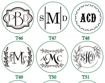 Trois timbres de sceau de cire initiaux Timbre de sceau de cire à trois initiales personnalisé-kit de sceaux