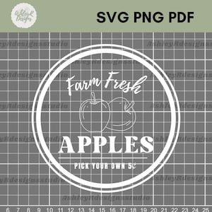 Bauernhof Frische Äpfel SVG PNG PDF, Herbst Beschilderung, Bauernhaus