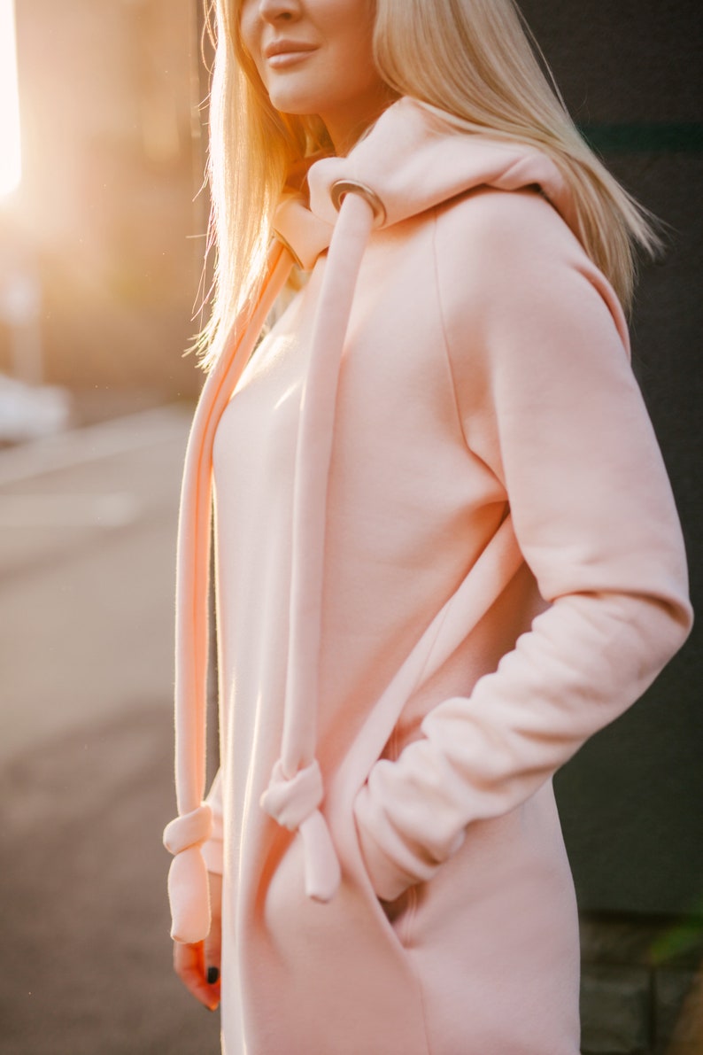 Oversized Hoodie Kleid für Frauen handgefertigt Bild 4