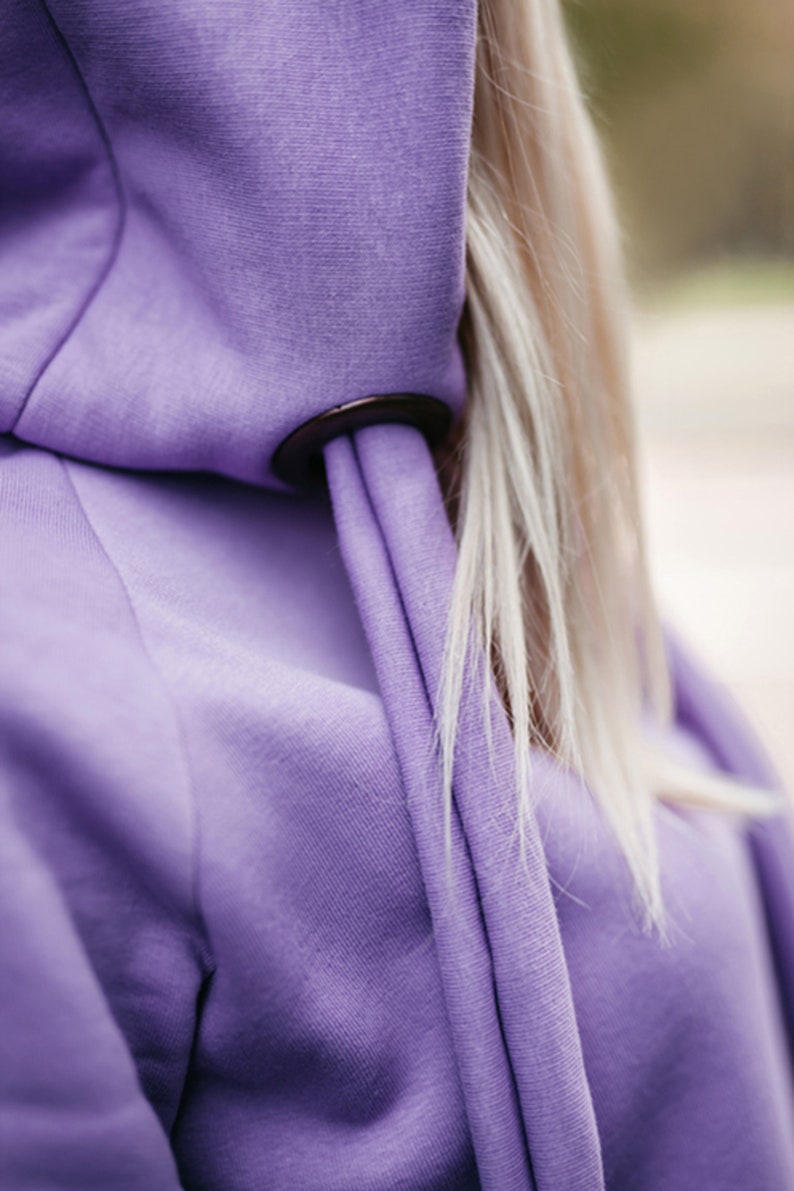 Oversized hoodie dress for women handmade Lavender