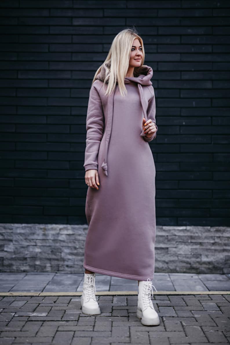 Oversized Hoodie Kleid für Frauen handgefertigt Bild 2