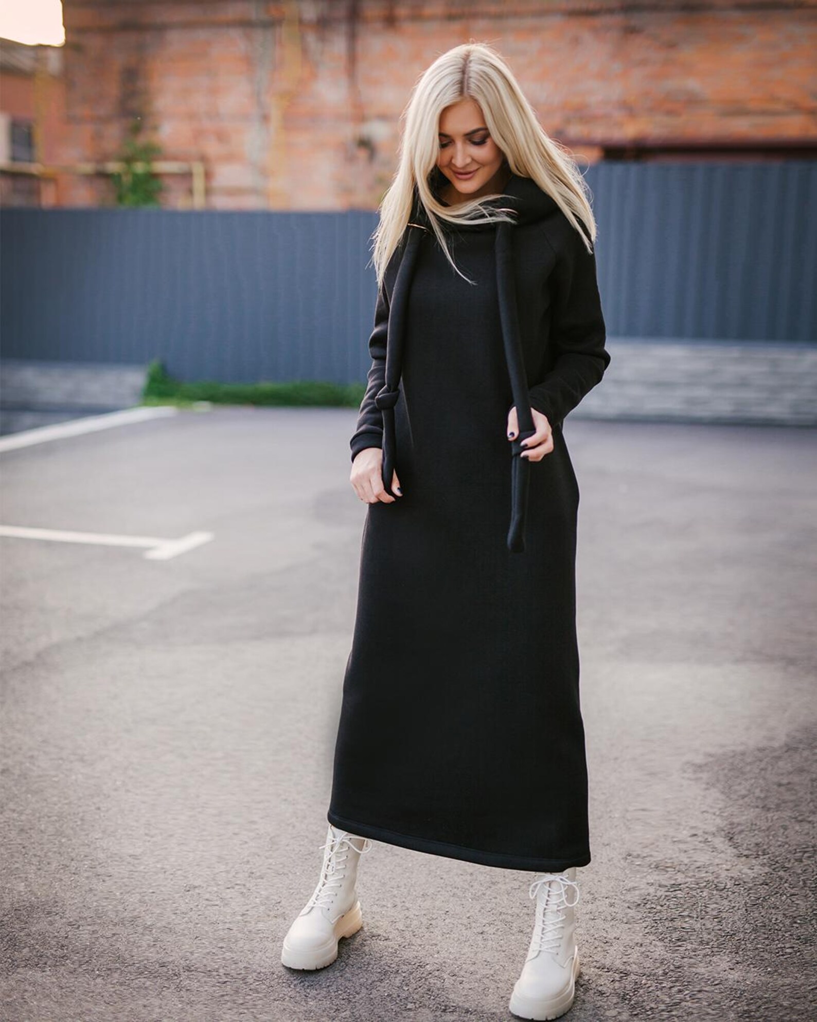 Hooded Long Sweat Dress