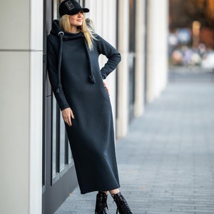 Oversized Hoodie Kleid für Frauen handgefertigt Bild 5