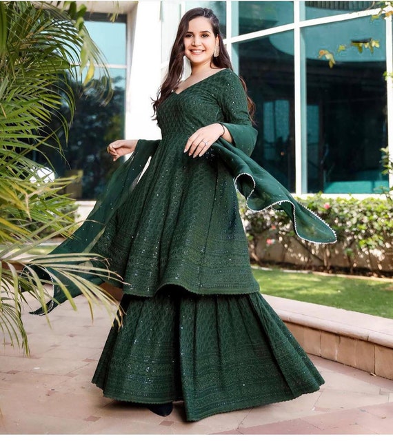 Juniper Women Gorgeous Green Ethnic Motifs Swirling Volume Dress -  Absolutely Desi