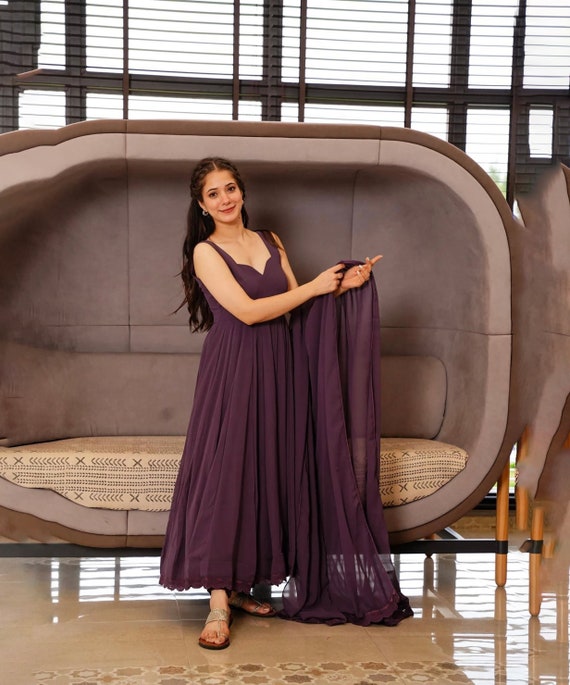 Nidhi Shah Blue Art Silk Anarkali Suit | Best Anarkali Dresses |  suturasonline.com.br