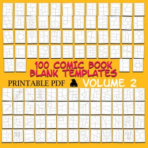 Plantilla para historietas, 100 diferentes diseños para descargar/imprimir Storyboard, comic book 4 tamaños distintos