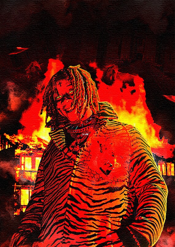 Trippie Redd Fire Poster Etsy