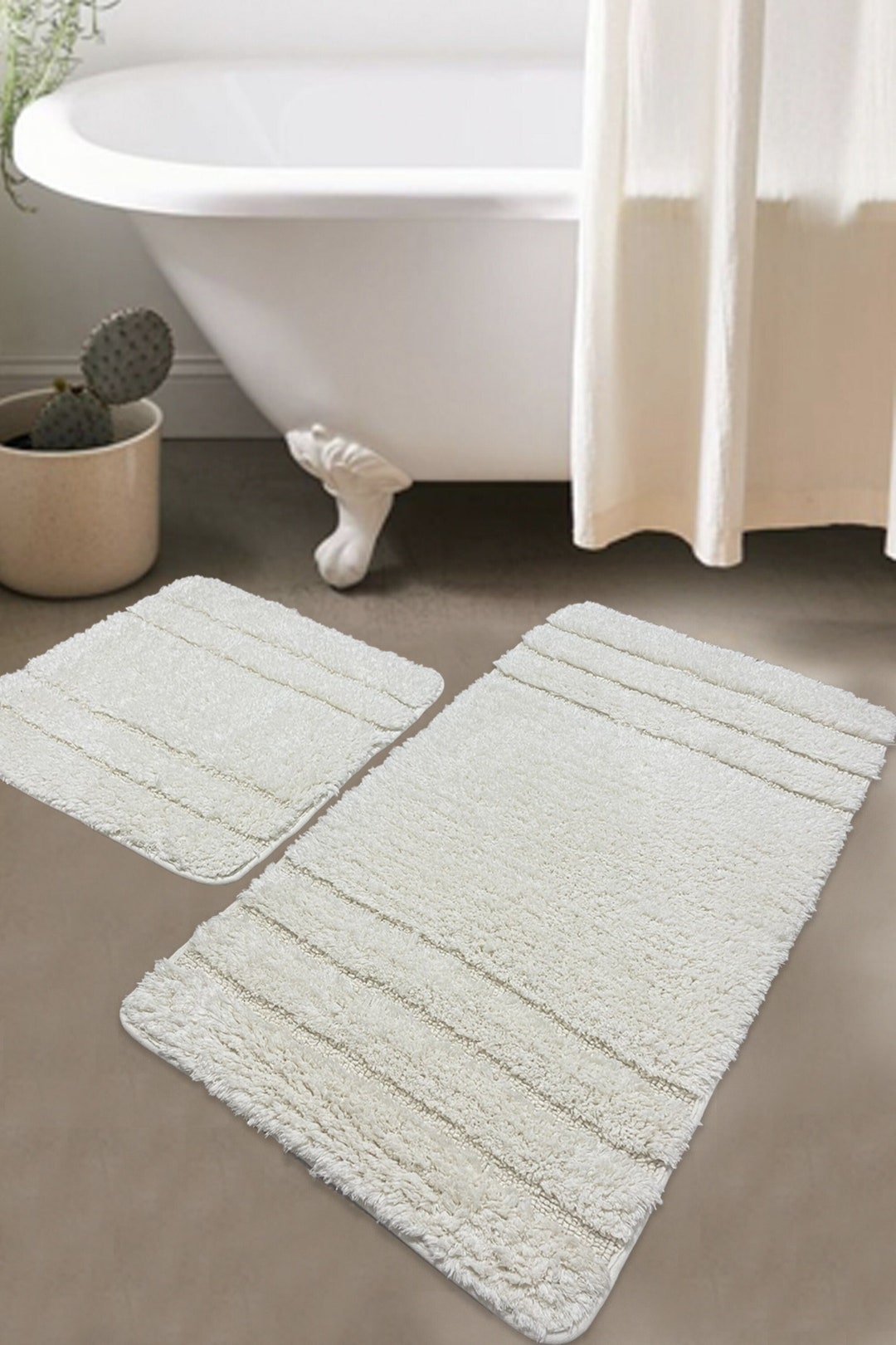 Premium Aesthetic Bath Mat Set Handmade Mat Two Piece Etsy