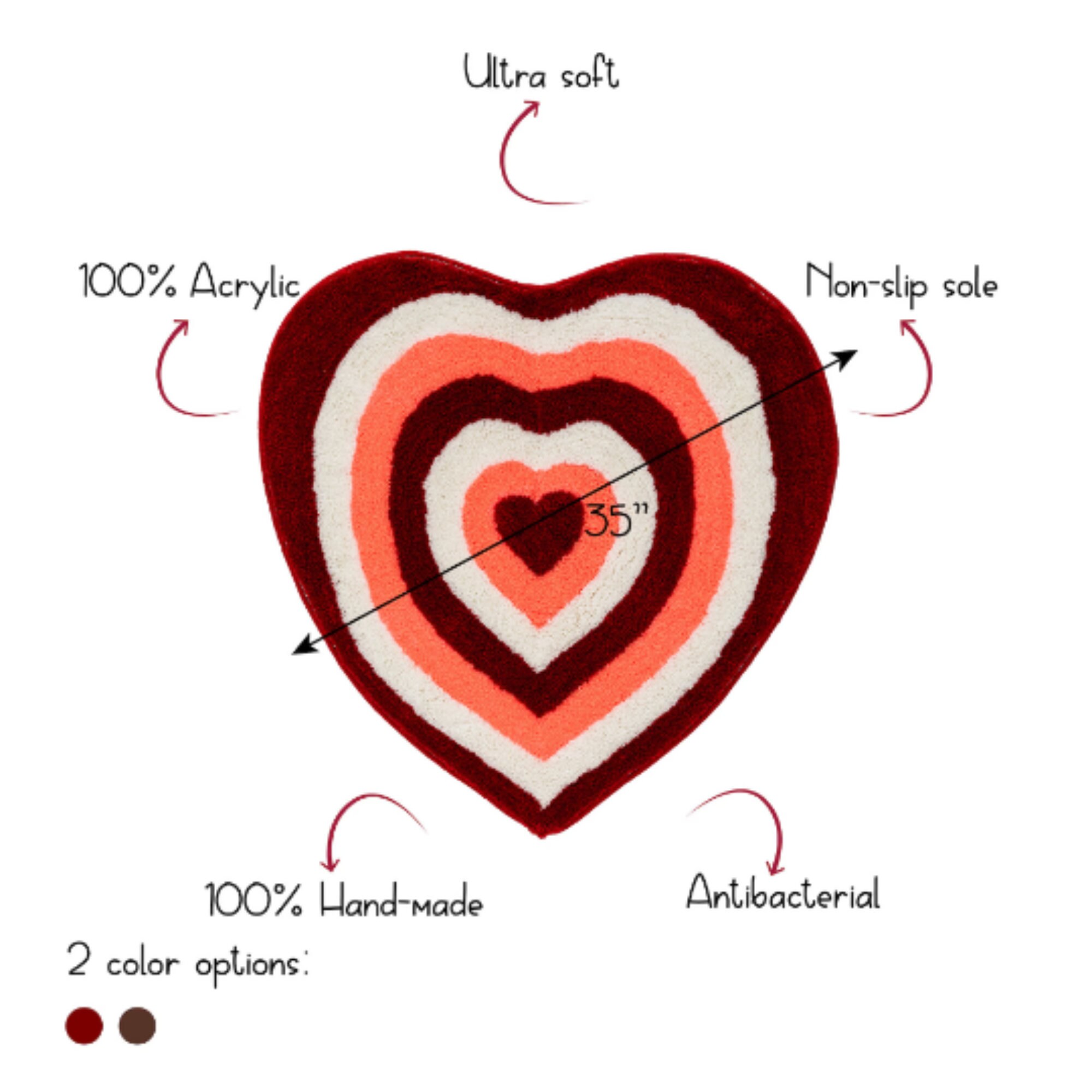 RETRO HEART RUG Retro Home Decoration Heart Shaped Rug Etsy