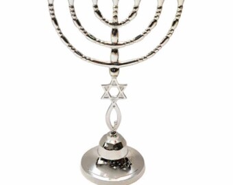 Menorah Silver Plated Star of David From Holy Land Jerusalem