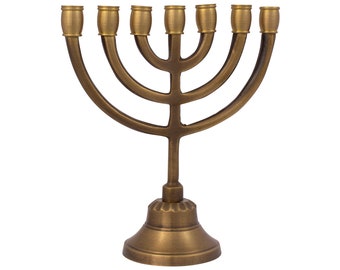 Jewish candelabra Bronze Plated Menorah Hanukkah  6″ / 15 cm