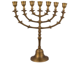 Une authentique Menorah plaquée bronze 12 » / 30cm