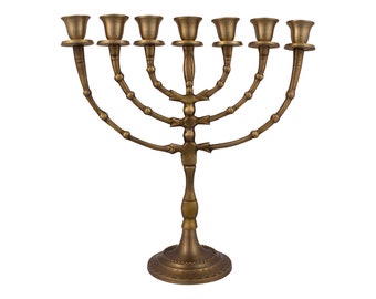 A Authentic Bronze Plated Menorah 12″ / 30cm