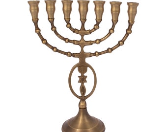 Une Authentique Menorah Plaqué Bronze 8″ / 20cm