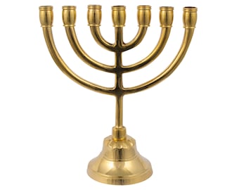 Une Authentique Menorah Plaqué Or 6″ / 15cm