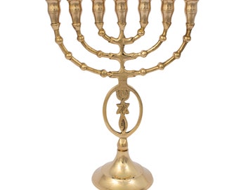 Un'autentica Menorah placcata in oro 8 "/ 20 cm