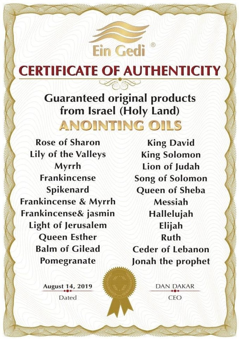 Hyssop Anointing Oil 100 ml. 3.4 Fl. Oz From Holyland Jerusalem image 3