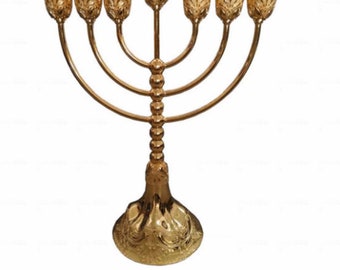 Regular Size Gold Plated Menorah From Israel 11″ / 28cm