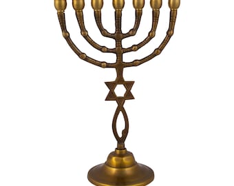 A Authentic Menorah With Star of David 9″ / 22cm