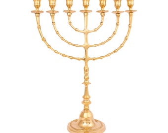 A Large Authentic Gold Plated Menorah 18″ / 47cm