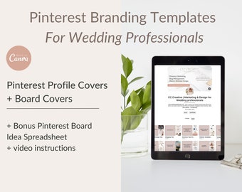 Pinterest Branding Templates for Wedding Professionals | Pinterest Banner Template | Pinterest Board Cover Templates |  Pinterest Templates