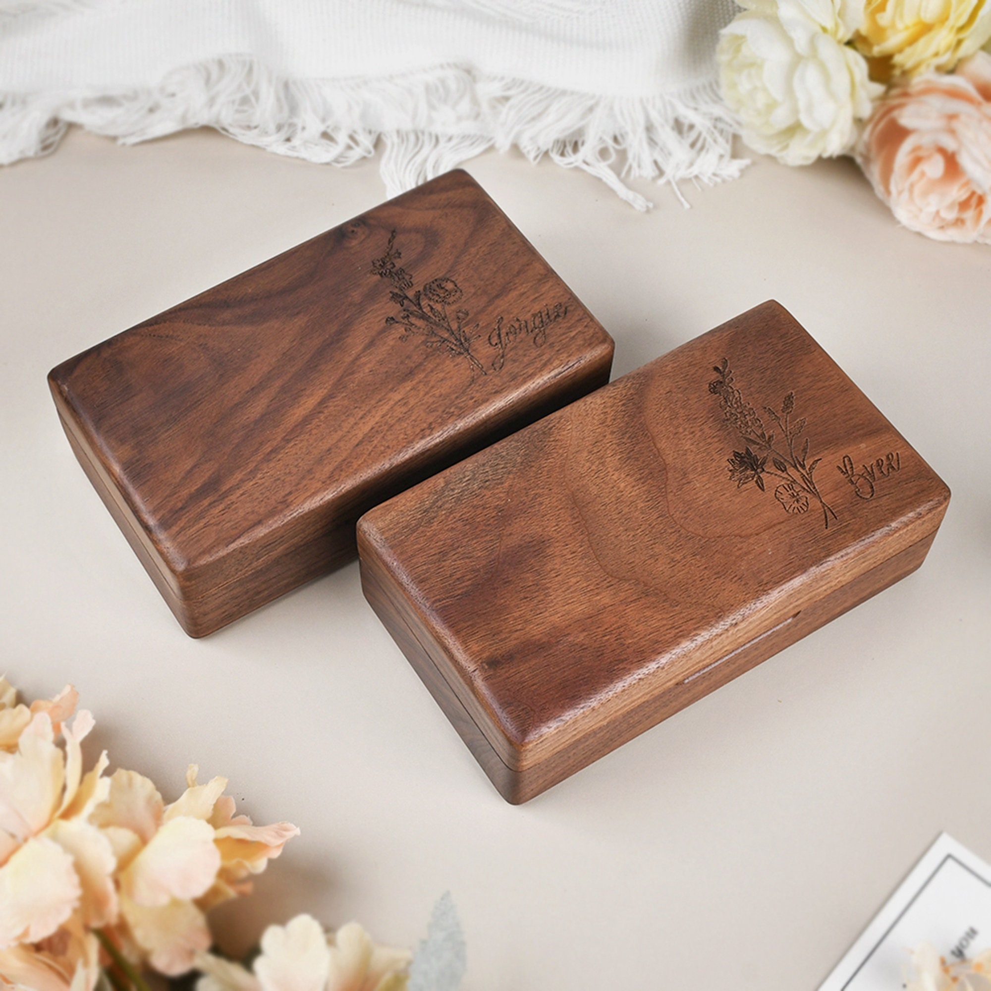 Personalized Wood Jewelry Box Bridesmaid Jewelry Box Etsy France